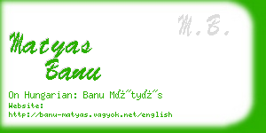 matyas banu business card